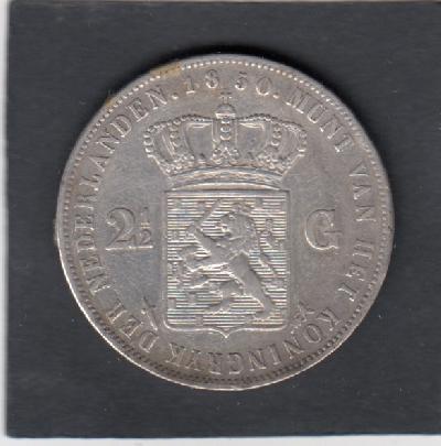 Beschrijving: 2 1/2 Gulden WILLEM III